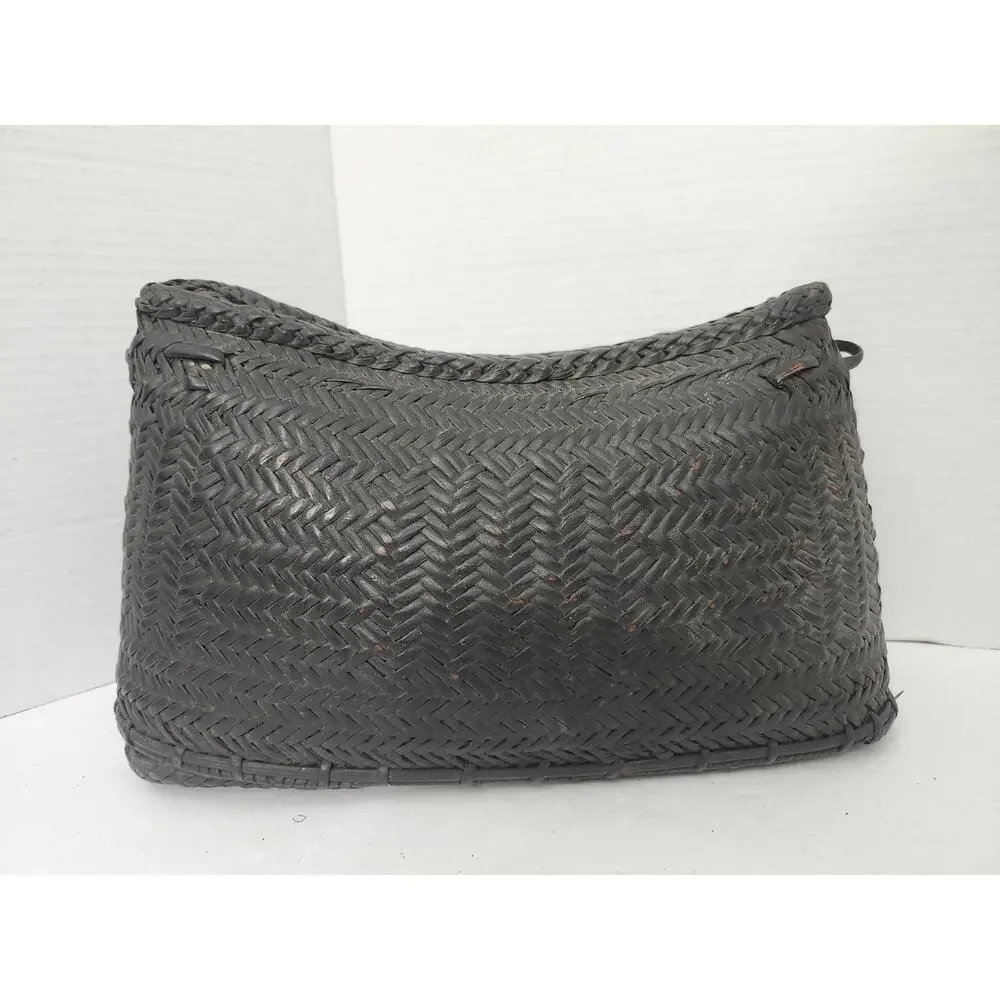 Vintage 1960s Woven Bamboo Koppit Tupil Purse Philippines Basket Bag